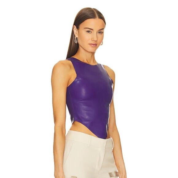 Miaou Jinx Tank Top Cami Latex Deep Violet Fetish Sz M NWT $295 Revolve - Picture 4 of 13